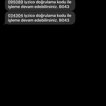 iyzico'dan Gelen Doğrulama Kodu