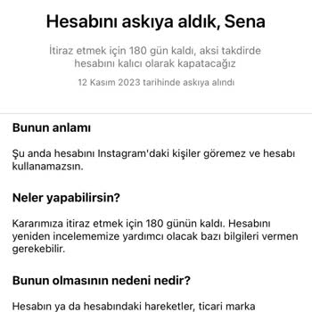 Instagram Hesabım Askıya Alındı!