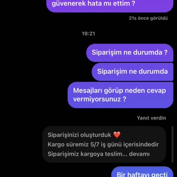 Ezgi Aktaş Ödemesi Alınan Ürün Gönderilmedi Satıcı Cevap Vermiyor