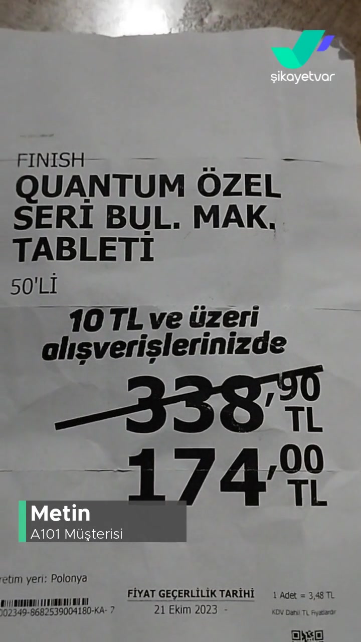 A101 Tüketiciyi Yanıltıyor Rafta Farklı Kasada Farklı Fiyat Alıyorlar videonun kapak resmi