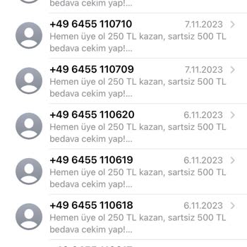 Vodafone İstenmeyen Numaralardan Gelen Mesajlar