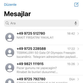 Vodafone İstenmeyen Numaralardan Gelen Mesajlar