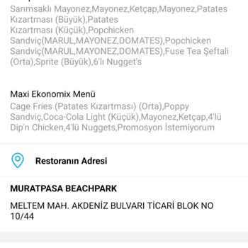 Popeyes 330TL Küsur Siparişim Yandı
