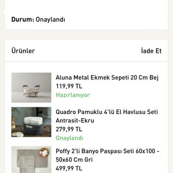 English Home Ürünleri Kargoya Vermedi