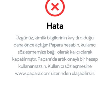 Papara Hata Veriyor Hesabımı Onaylamıyor