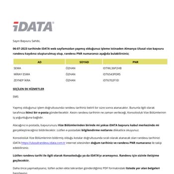 iData Almanya Aile Birleşimi İçin Randevu Vermiyor Mu