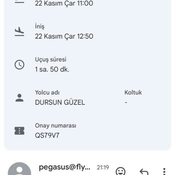 Pegasus Uçak Bileti Kişi Değişikliği