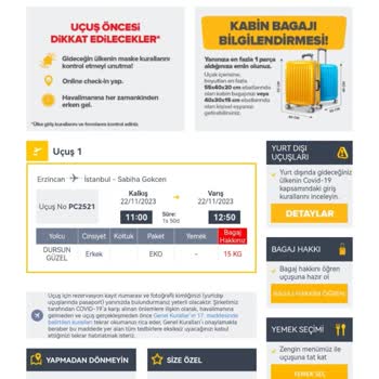 Pegasus Uçak Bileti Kişi Değişikliği