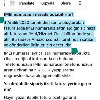 Amazon Türkiye Faturalara IMEI Eklemiyor, Öğrenciler Mağdur.