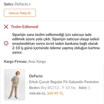 Aras Kargo Şikayet Talebi Oluşturma
