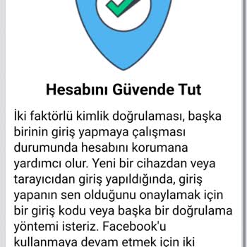 Facebook İki Faktörlü Kimlik Onayını