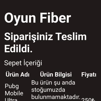 Oyunfiber.com Stokta Olmayan Ürün Satışı!
