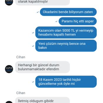 Aspercasino Yalan Cevap Beyanı