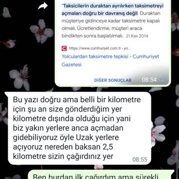 Taksiciler Odası Taksimetrenin Adrese Geldiğinde Açık Olması.