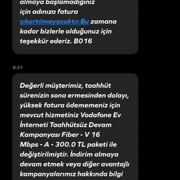 Vodafone Net Taahhüdüm Bitmeden Onayım Dışında Taahhüt Yeniledi