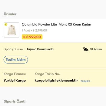 Cepte Şok Gönderilmeyen Sipariş