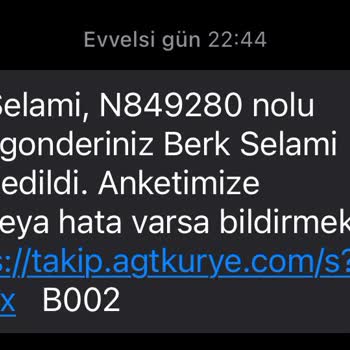 AGT Kurye (aynigunteslim.com) Ürün Teslim Edilmedi Ancak Teslim Edildi Görünüyor.