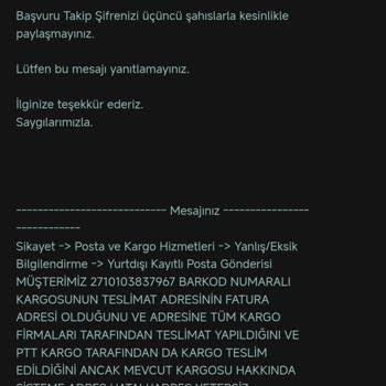 PTT Kargomu Teslim Etmiyor