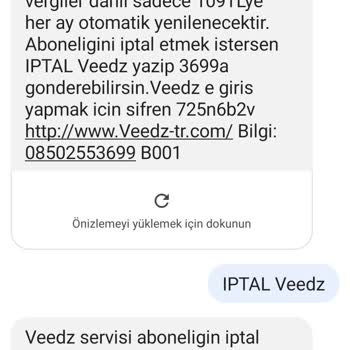 Veedz-tr.com İstenmeyen Abonelik Ve Mağduriyet Talebi