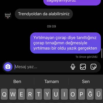 Trendform360 Dayanıksız Çorap Ve İlgisiz Müşteri Hizmetleri