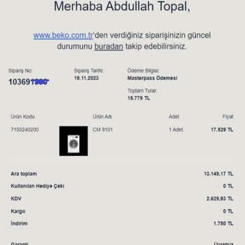 Beko Web Sitesi Sipariş Problemi