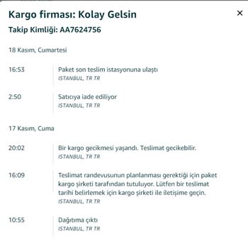 Amazonun Ürünümü Haberim Olmadan İade Etti