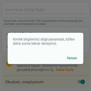 Kuveyt Türk İnternet Üzeri Hesap Açamıyorum