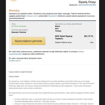 Amazon Haberim Yokken İptal Edilen Sipariş