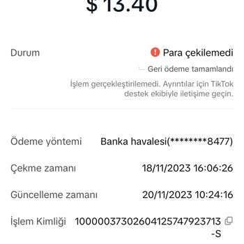 TikTok'ta Canlı Yayından Kazandığım Paramı Çekemiyorum