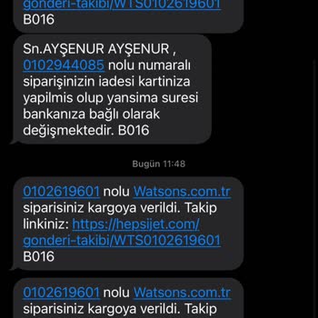 Watsons İptal Ettiğim Ürünün Parasını Kartıma İade Etmiyor