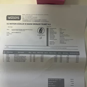 Watsons Eksik Ürün Talebi