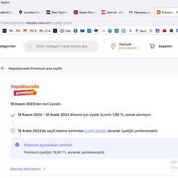 Hepsiburada Premium Üyeliğimi İptal Etmiyor