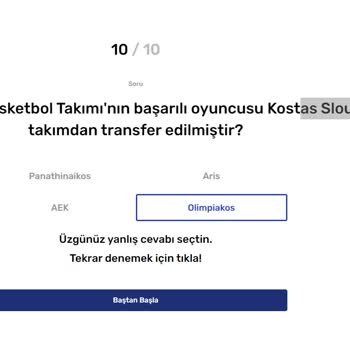 Fenerium Online Sitesi 11 Soruluk Yarışma