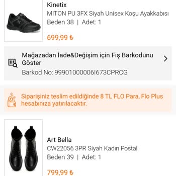 FLO Ayakkabı Sipariş Kargoya Verilmedi.