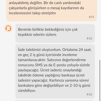 Trendyol Yemek Para İadem Yapılmadı