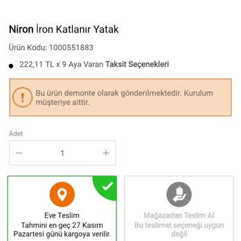 Koçtaş Eve Teslim Satın Alınan Ürünün Kapı Önüne Teslimi