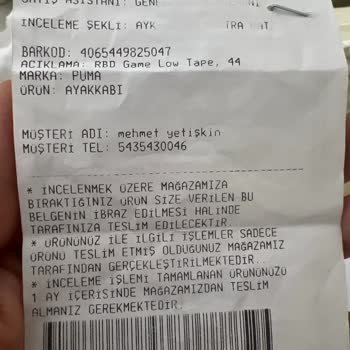 Puma Değişim Talep Ediyorum