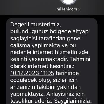 Millenicom 20 Günlük İnternet Kesintisi!