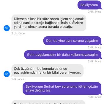 Getir Müşteri Hizmetleri İlgisizliği "Paşa Döner (Piri Reis Mah.) "