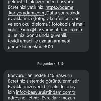 Kariyer Adam Para İadesi Ve T. C. Bilgim Alındı