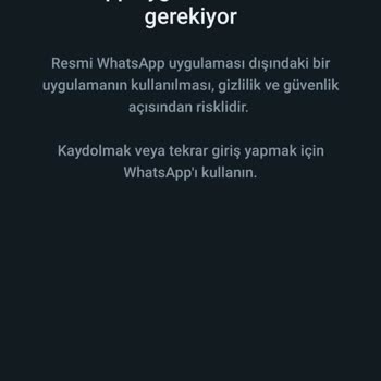 WhatsApp Resmi Hesap Kullanınız Sorunu