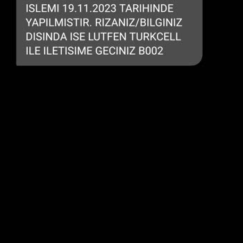 Turkcell Yasal Uyarı Mesajı Yeni Abonelik Kaydı