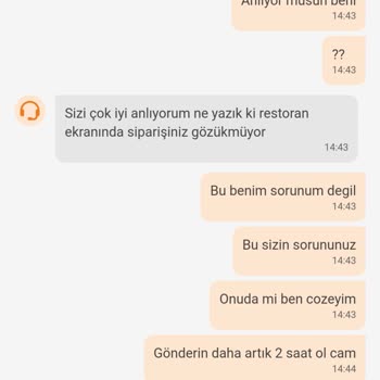 Trendyol GO Dan Vermiş Olduğum Siparişi Yok Saymaları