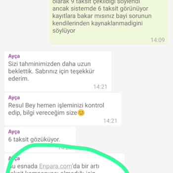 Doğtaş Mobilya 9 Taksit Vade Farkına Rağmen 6 Taksit Yapıldı.