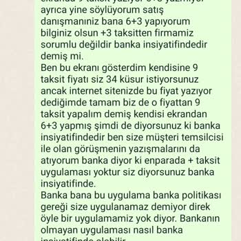 Doğtaş Mobilya 9 Taksit Vade Farkına Rağmen 6 Taksit Yapıldı.