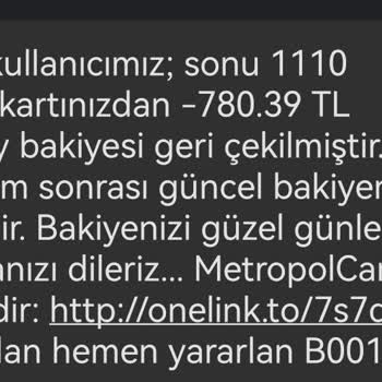 Metropol Kart Bakiyemi Geri Çekti