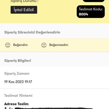 Şok Marketler Siparişimin İptal Edilerek Mağdur Edildim