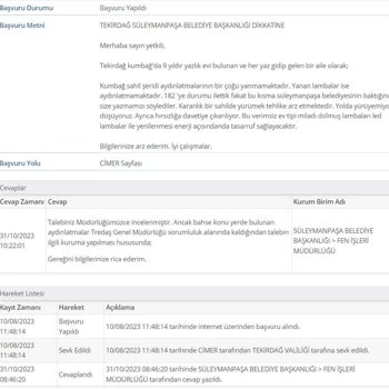 Süleymanpaşa Belediyesi Tekirdağ Kumbağ Sahil Aydınlatma Arızası