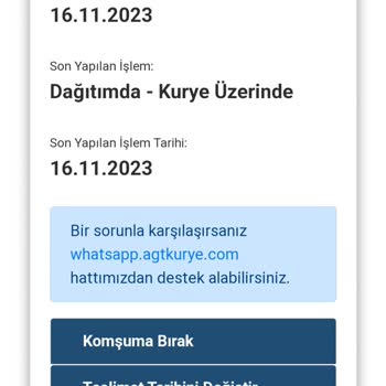 AGT Kurye İletişim Yok Ve 4 Gündür Kargo Ulaşmıyor
