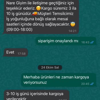 Nare Giyim Teslimat - Para İadesi Sorunu